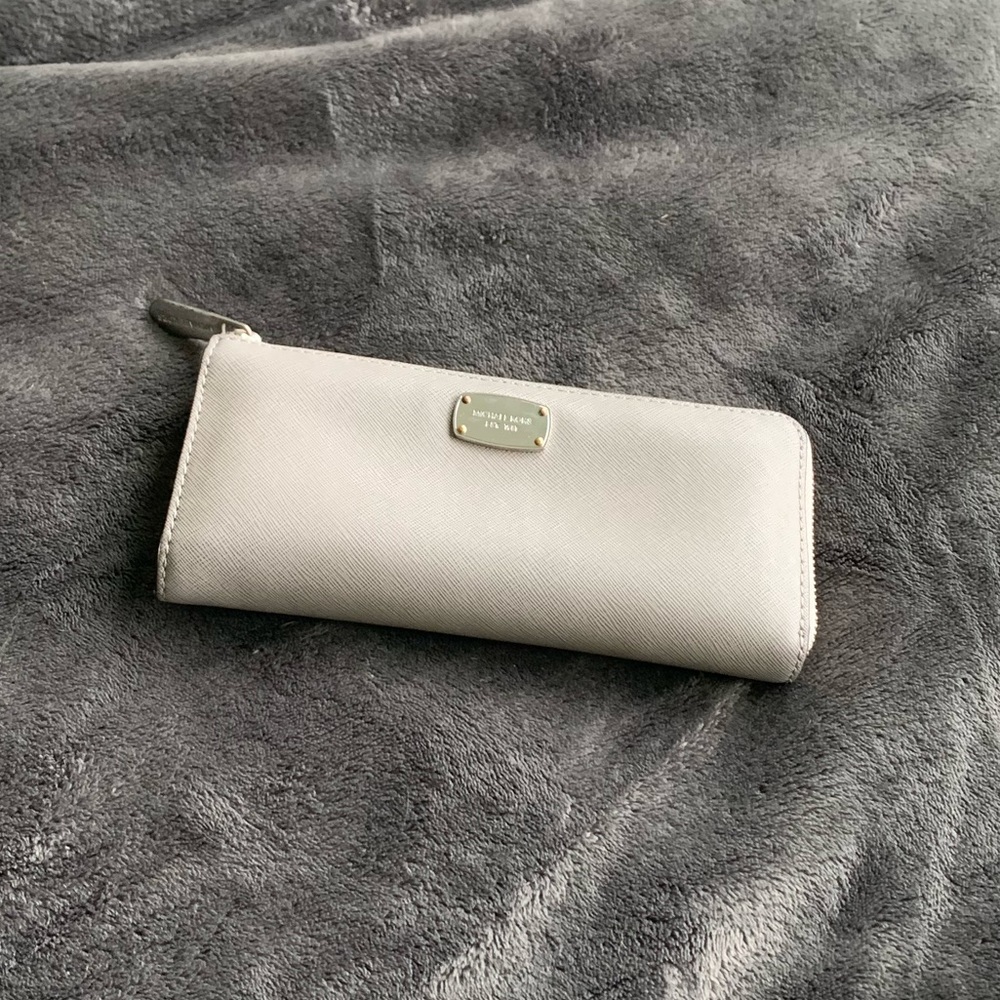 Michael Kors Large Gray Leather Wallet